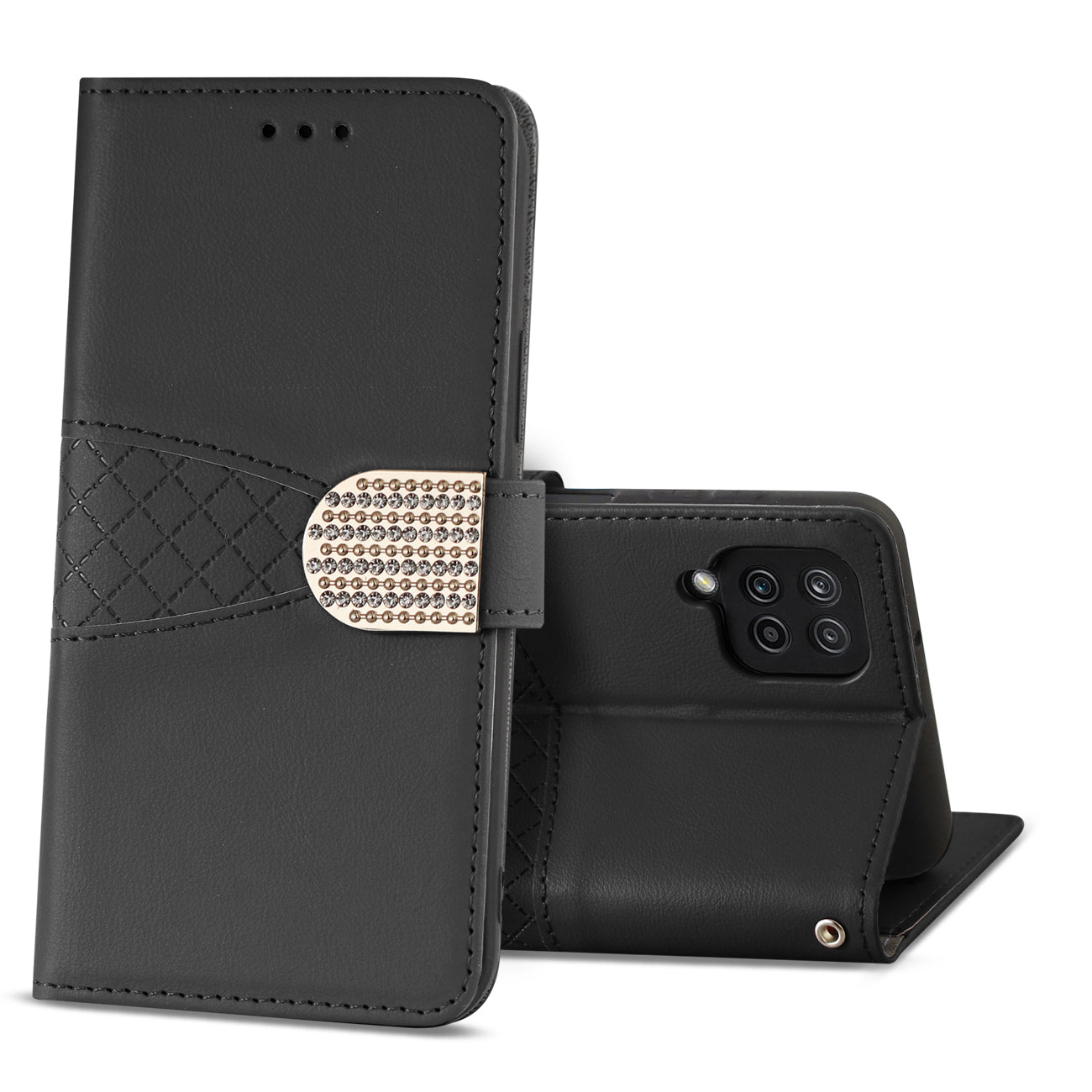 Reiko Samsung Galaxy A12 5G 3-In-1 Wallet Case In Black
